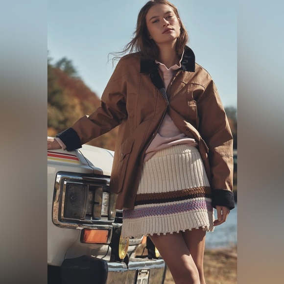 NWT! Anthropologie Maeve Knit Sweater Mini Skirt - Size Medium 🟤 - Picture 4 of 6